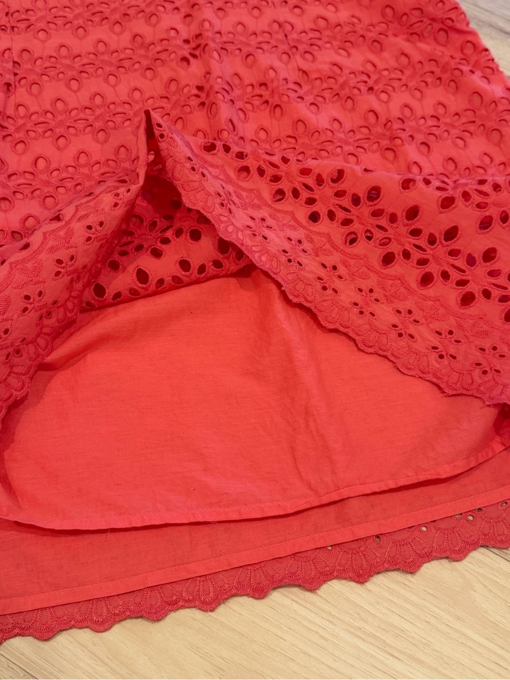Madison Red Eyelet Ruffle Mini Dress - Picture 6 of 8